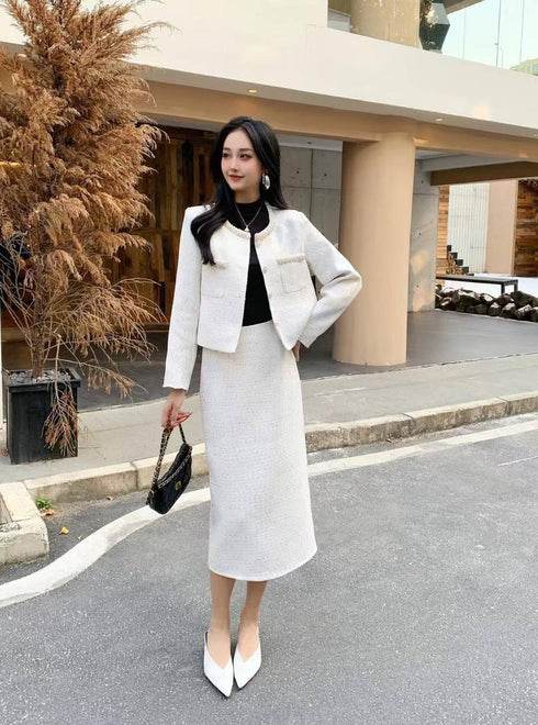 Pearl Embedded Premium Quality Tweed Co-Ord Sets